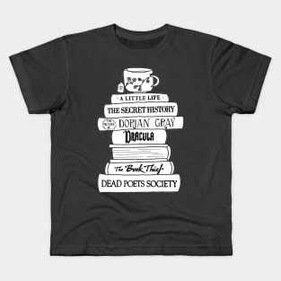 Dark Academia book stack Kids T-Shirt